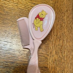 Vintage Disney Winnie the Pooh Baby Brush Comb Set Pink